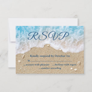Blue Two Less Fish in the Sea RSVP Card