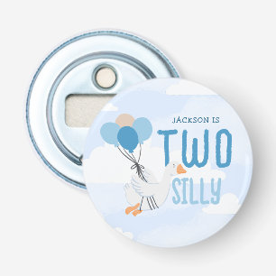 Blue Two Silly Goose 2nd Birthday Party Bottle Opener