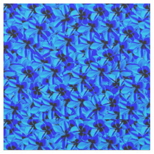 Blue Two Toned Frangipani Flowers, Fabric