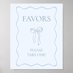 Blue Tying the Knot Bridal Shower Favour Poster