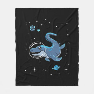 Blue Tylosaurus Dinos In Space Fleece Blanket