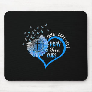 Blue Type One Diabetes  Heart Butterfly Religious  Mouse Pad
