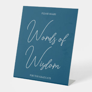 Blue Typography Graduate Graduation Tabletop Sign