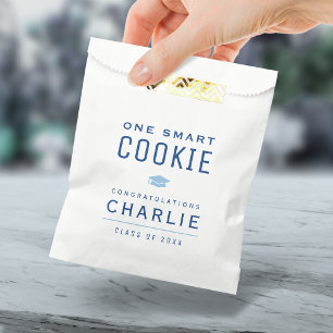 Blue Typography One Smart Cookie Graduation  Favour Bag