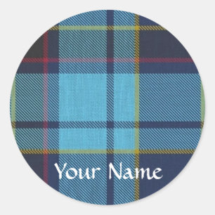 Blue U.S.A.F tartan pattern Classic Round Sticker