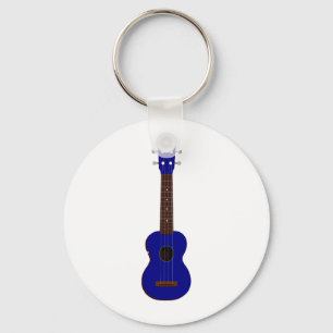 Blue Ukulele design Keychain