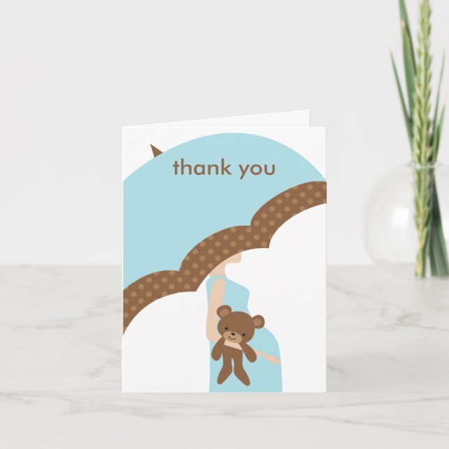 Blue Umbrella Note Card (Front)