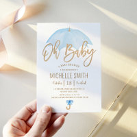 Blue Umbrella of Love Sprinkle Baby Shower