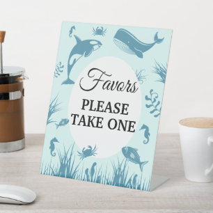 Blue Under the Sea Baby Shower Favours Sign