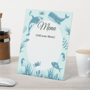 Blue Under the Sea Baby Shower Menu Sign