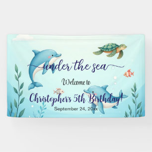 Blue Under the Sea Birthday Party Welcome Banner