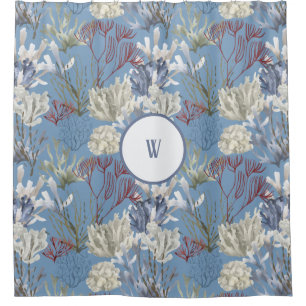 Blue Under the Sea Corals Monogram