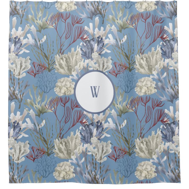 Blue Under the Sea Corals Monogram (Front)