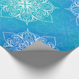 Blue Underwater Mandala Pattern Wrapping Paper