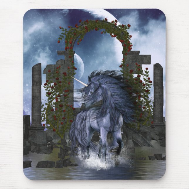 Blue Unicorn 2 Mouse Pad (Front)