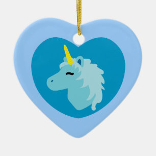 Blue Unicorn Ceramic Ornament