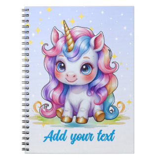 Blue Unicorn Notebook – with Personalized Name