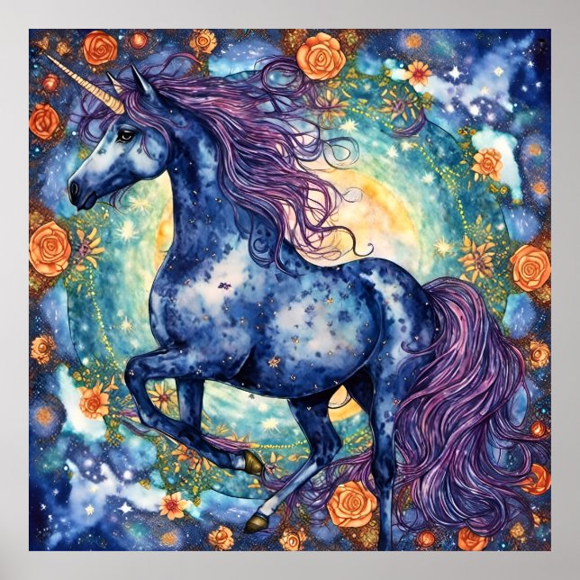 Blue Unicorn Poster (Front)