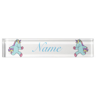 Blue Unicorn Running Thunder_Cove Nameplate