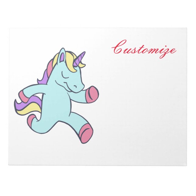 Blue Unicorn Running Thunder_Cove Notepad (Front)