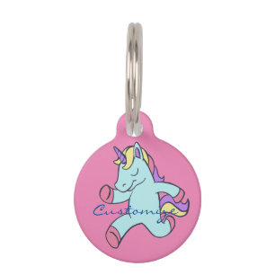 Blue Unicorn Running Thunder_Cove Pet Tag