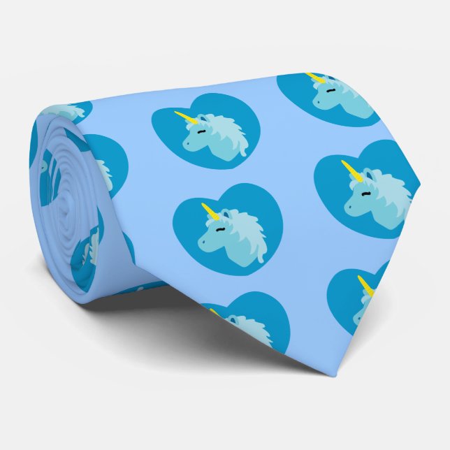 Blue Unicorn Tie (Rolled)