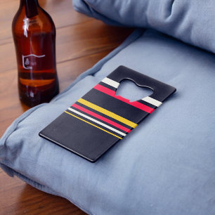 Blue Uniform Stripes Credit Card Bottle Opener
