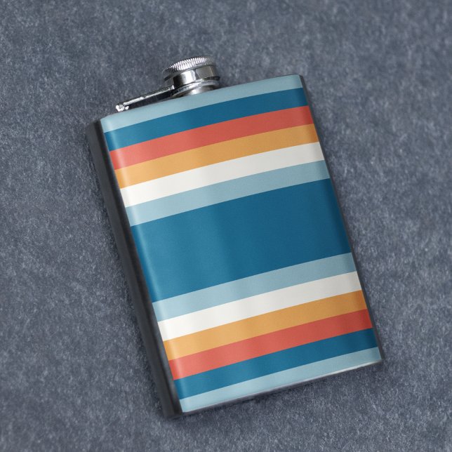 Blue Uniform Stripes Hip Flask (flask)