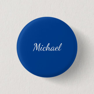 Blue Unique Professional Calligraphy Name 1 Inch Round Button