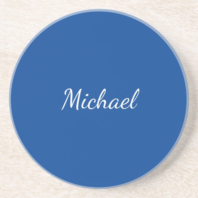 Blue Unique Professional Calligraphy Name Coaster (Front)