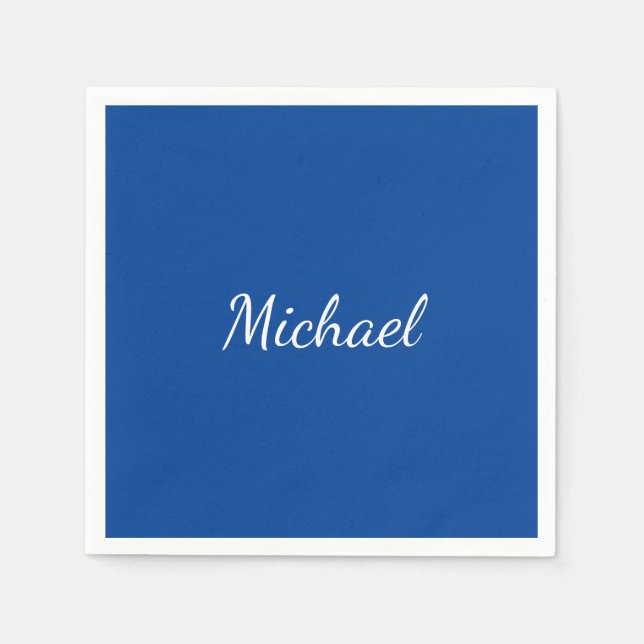 Blue Unique Professional Calligraphy Name Napkin (Front)