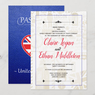 Blue United Kingdom Passport Invitation