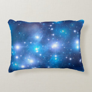 Blue Universe Stars + your ideas Accent Pillow