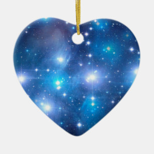 Blue Universe Stars + your ideas Ceramic Ornament