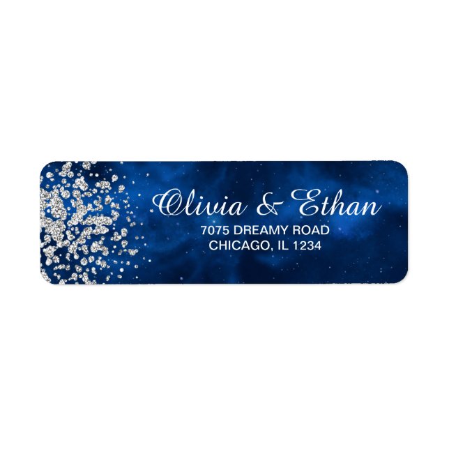 Blue Universe with Silver Confetti (Front)