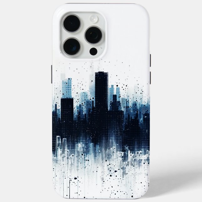Blue urban skyline Case-Mate iPhone case (Back)