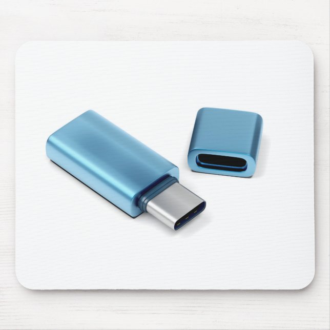 Blue usb-c flash stick mouse pad (Front)