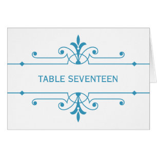 Blue v2 Fancy Ornamental Table Number Card