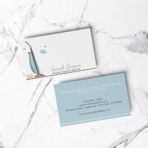 Blue Vacuum Cleaner House Cleaning Services Business Card
