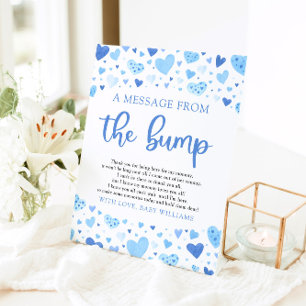 Blue Valentine A Message From The Bump Baby Shower Pedestal Sign