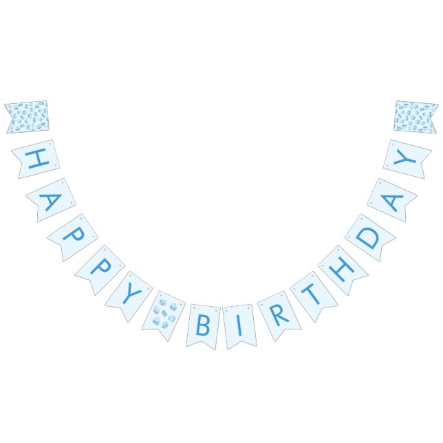 Blue Valentine Hearts Birthday Party Decor  Bunting Flags (All)