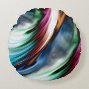 Blue Valley Whirlwind Rainbow Round Pillow