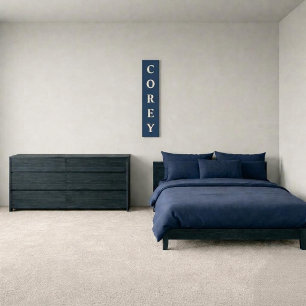 Blue/Vanilla First/Family/Last Name Canvas Print