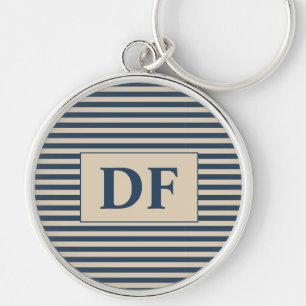 Blue/Vanilla Stripes Keychain