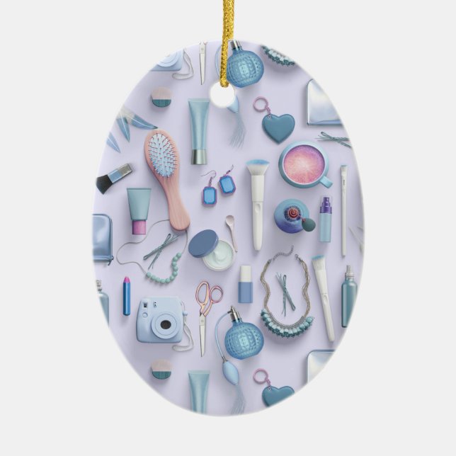 Blue Vanity Table Ceramic Ornament (Front)