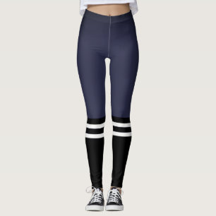 Blue Varsity High Socks Leggings