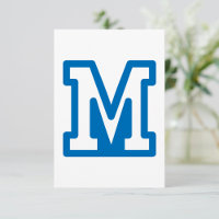 Blue Varsity Letter M Monogram