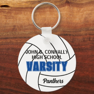 Blue Varsity Volleyball Custom High School Team Keychain