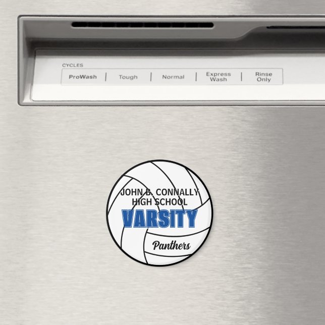 Blue Varsity Volleyball Custom High School Team Magnet (In Situ (Dishwasher))