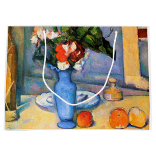 Blue Vase Flowers, Paul Cezanne Large Gift Bag